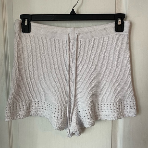 Aerie White Knit Crochet Beach Coverup‎ Shorts size medium - Picture 1 of 4